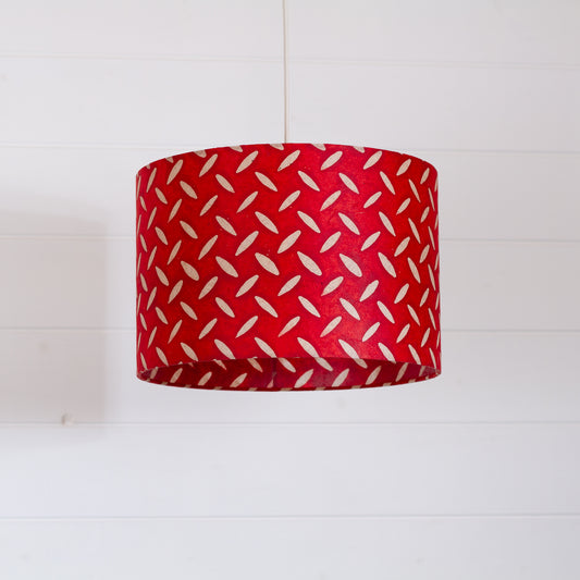 Drum Lamp Shade - P90 ~ Batik Tread Plate Red, 30cm(d) x 20cm(h)