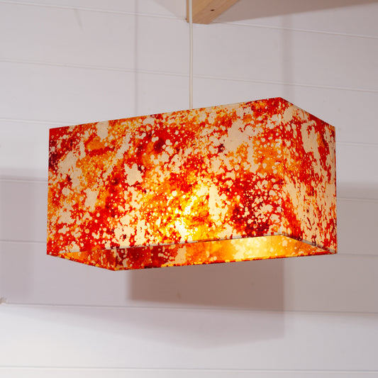 Rectangle Lamp Shade - B112 ~ Batik Lava Red/Orange, 40cm(w) x 20cm(h) x 20cm(d)