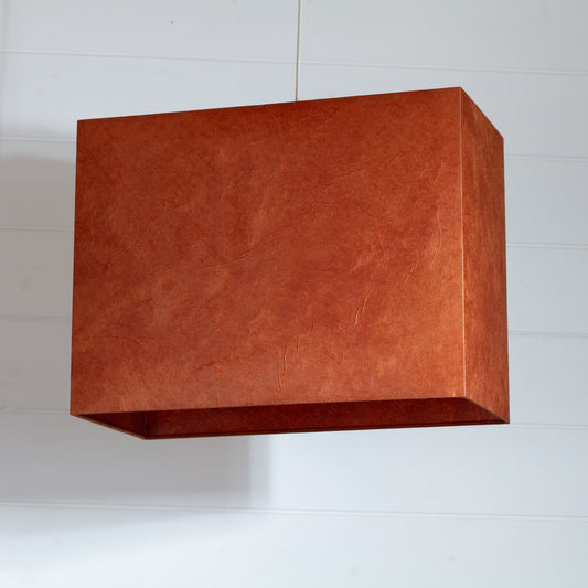 Rectangle Lamp Shade - P63 - Terracotta Lokta, 40cm(w) x 30cm(h) x 20cm(d)