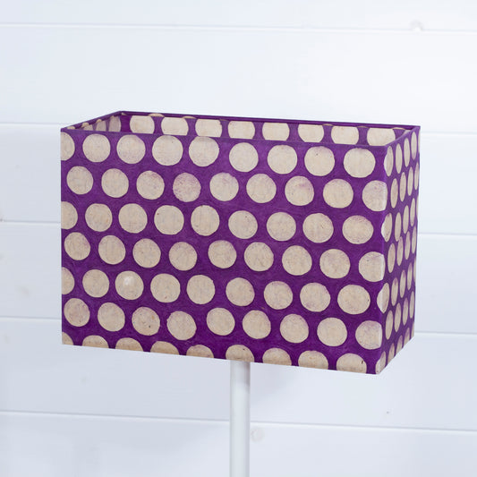 Rectangle Lamp Shade - P79 - Batik Dots Purple, 30cm(w) x 20cm(h) x 15cm(d)