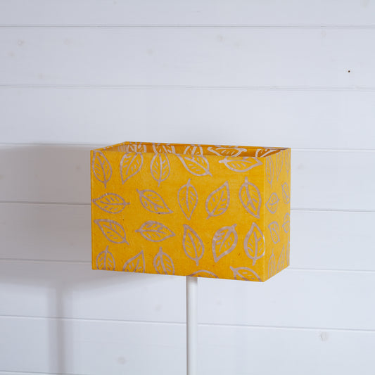 Rectangle Lamp Shade - B107 ~ Batik Leaf Yellow, 30cm(w) x 20cm(h) x 15cm(d)