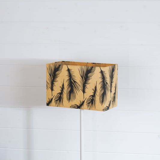 Rectangle Lamp Shade - B102 - Black Feather, 30cm(w) x 20cm(h) x 15cm(d)
