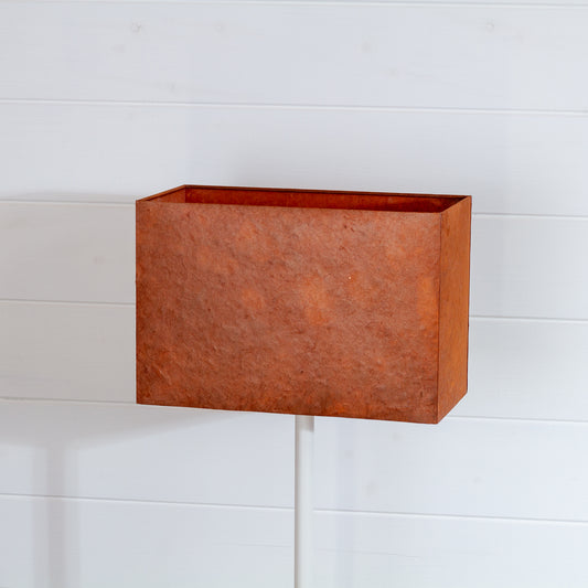 Rectangle Lamp Shade - P63 - Terracotta Lokta, 30cm(w) x 20cm(h) x 15cm(d)