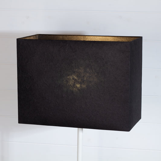 Rectangle Lamp Shade - P55 - Black Lokta, 40cm(w) x 30cm(h) x 20cm(d)