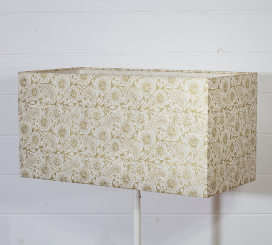 Rectangle Lamp Shade - P69 - Garden Gold on Natural, 50cm(w) x 25cm(h) x 25cm(d)