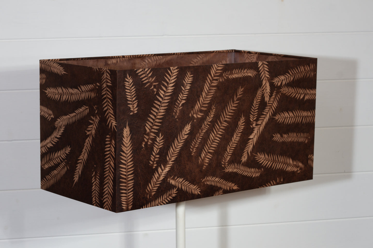 Rectangle Lamp Shade - P26 - Resistance Dyed Brown Fern, 50cm(w) x 25cm(h) x 25cm(d)