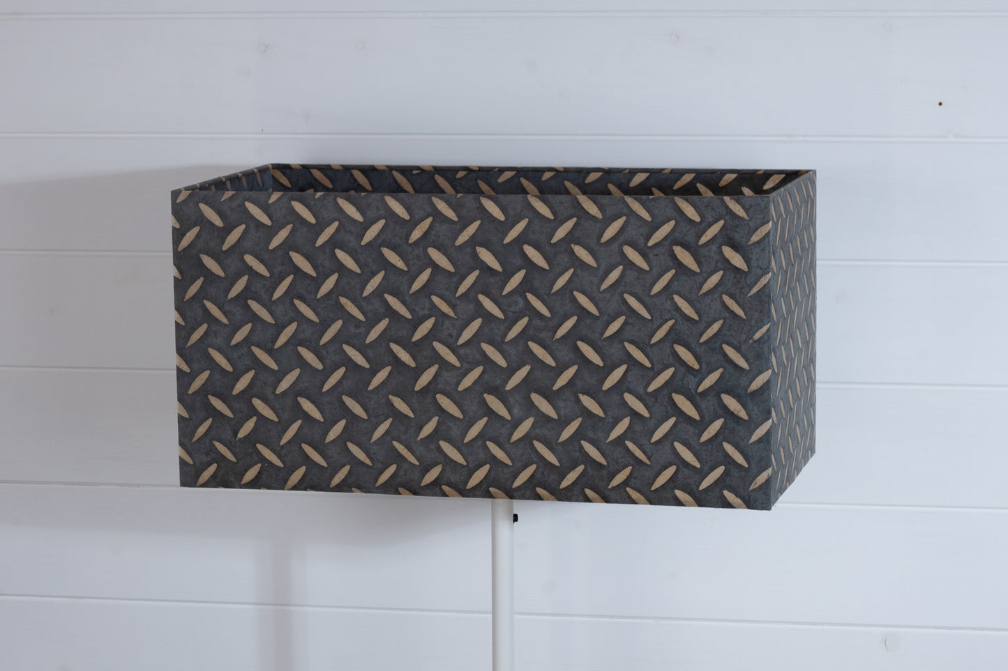 Rectangle Lamp Shade - P88 ~ Batik Tread Plate Grey, 50cm(w) x 25cm(h) x 25cm(d)
