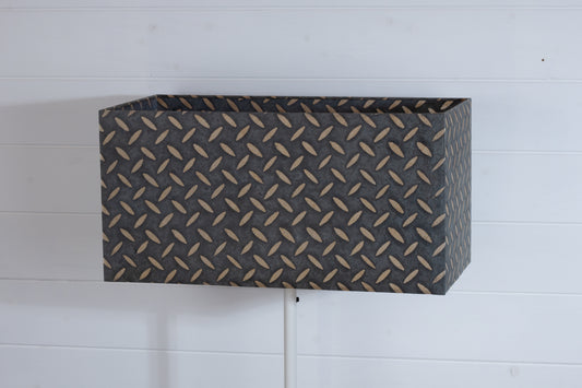 Rectangle Lamp Shade - P88 ~ Batik Tread Plate Grey, 50cm(w) x 25cm(h) x 25cm(d)
