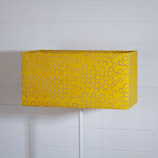 Rectangle Lamp Shade - P71 - Batik Yellow Circles, 40cm(w) x 20cm(h) x 20cm(d)