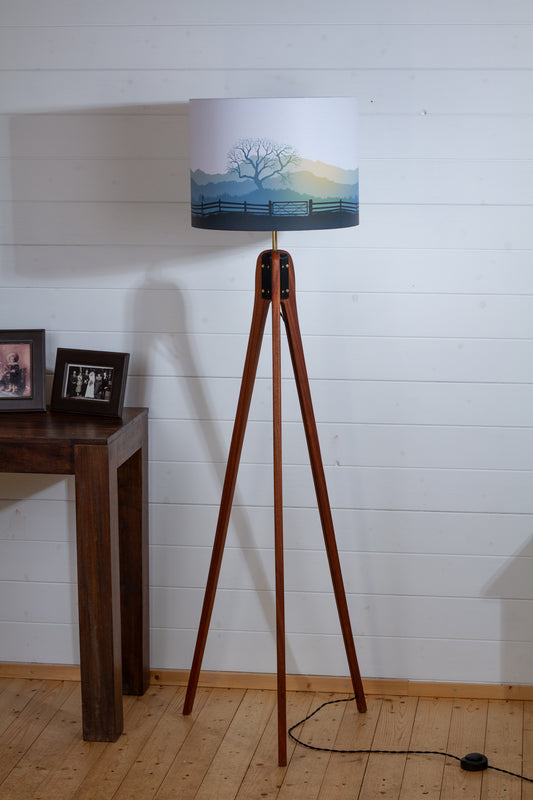 Landscape Tree/Gate Blue/Orange Sapele Tripod