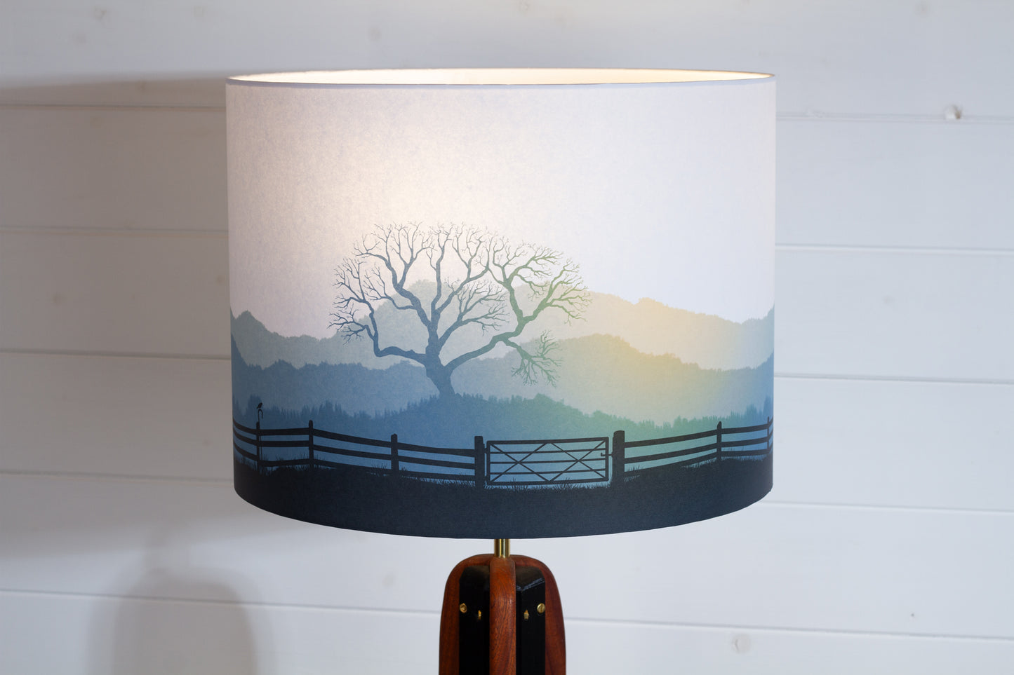 Landscape Tree/Gate Blue/Orange Sapele Tripod
