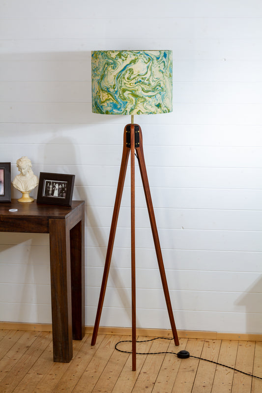 Sapele Tripod Floor Lamp - B133 ~ Atlas Marble