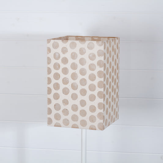 Square Lamp Shade - P85 ~ Batik Dots on Natural, 20cm(w) x 30cm(h) x 20cm(d)