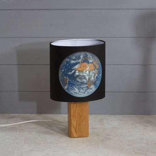 Square Oak Lamp Base with Oval Lamp shade ~ Earth 2026