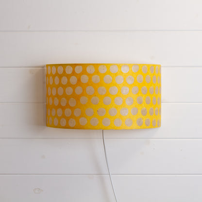 Wall Light - P86 ~ Batik Dots on Yellow, 36cm(wide) x 20cm(h)