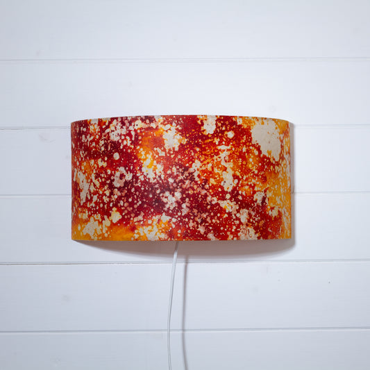 Wall Light - B112 ~ Batik Lava Red/Orange, 36cm(wide) x 20cm(h)