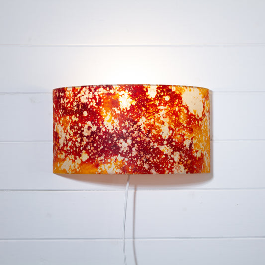 Wall Light - B112 ~ Batik Lava Red/Orange, 36cm(wide) x 20cm(h)