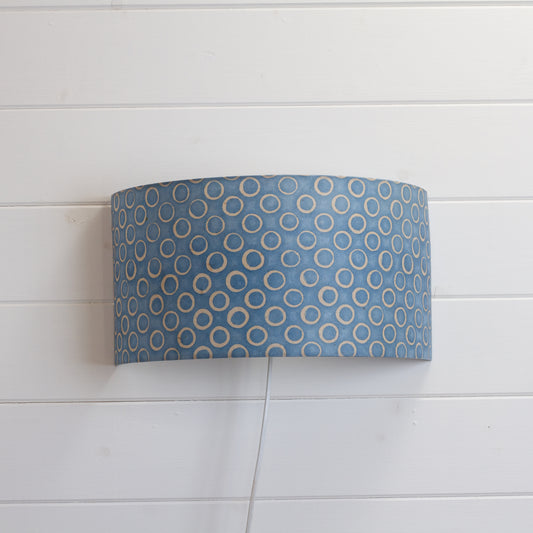 Wall Light - P72 - Batik Blue Circles, 36cm(wide) x 20cm(h)