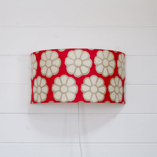 Wall Light - P18 - Batik Big Flower on Red, 36cm(wide) x 20cm(h)