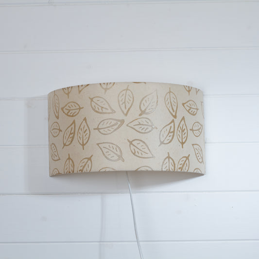 Wall Light - P28 - Batik Leaf on Natural, 36cm(wide) x 20cm(h)