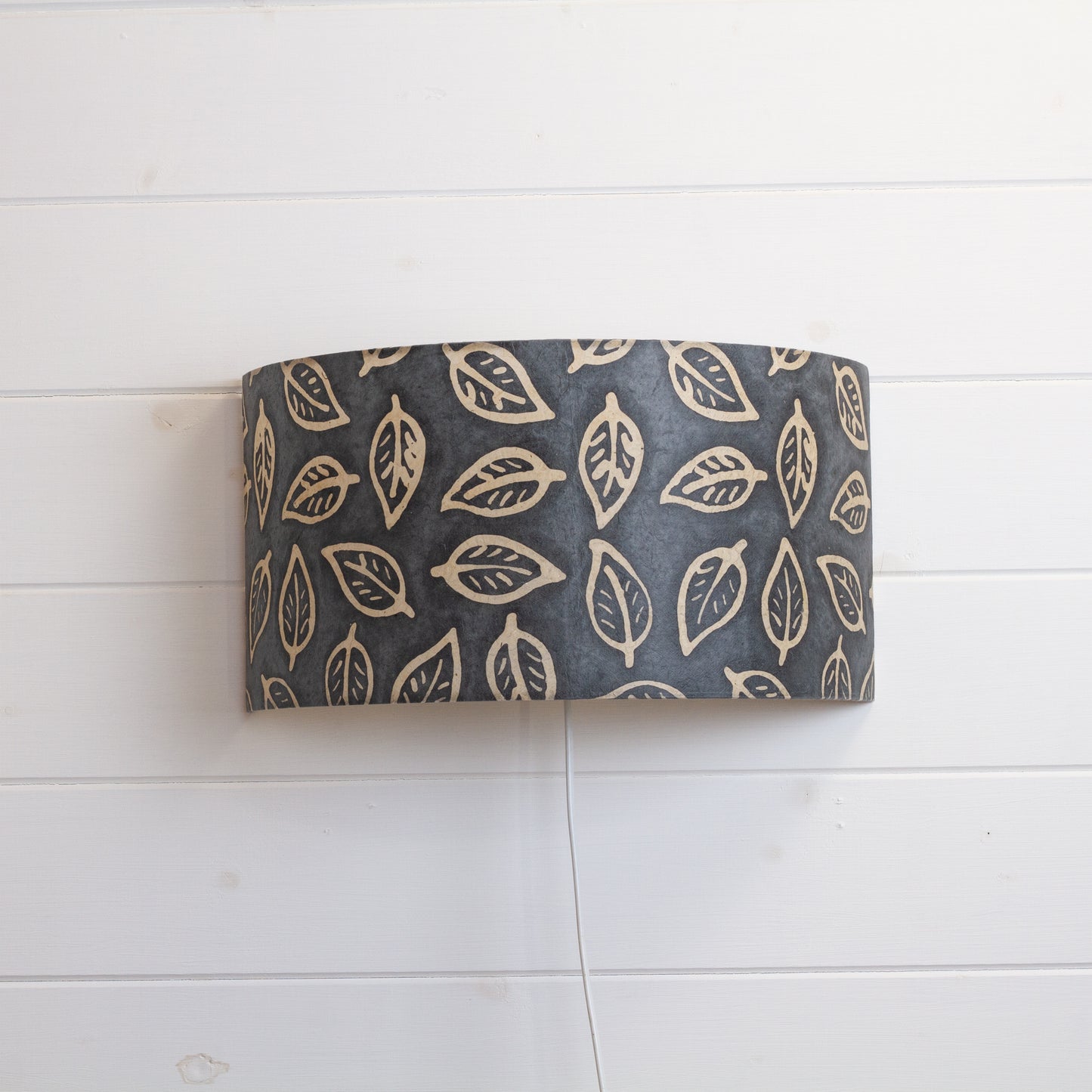 Wall Light - B124 ~ Batik Leaf Grey, 36cm(wide) x 20cm(h)