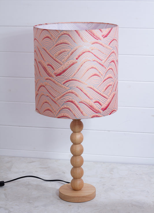 Wooden Bubble Stem Table Lamp ~ W09 ~ Peach Hills