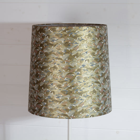 Conical Lampshade 35cm(top) x 40cm(bottom) x 40cm(height) in W03 - Gold Waves on Greys