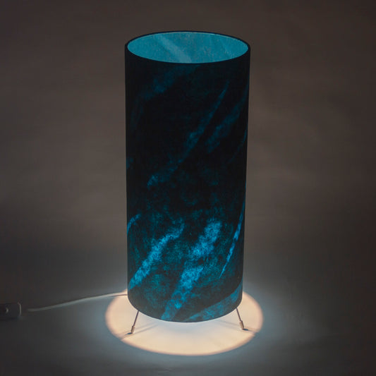 Free Standing Table Lamp Large - P99 - Teal Bamboo Resistance dyed Lokta