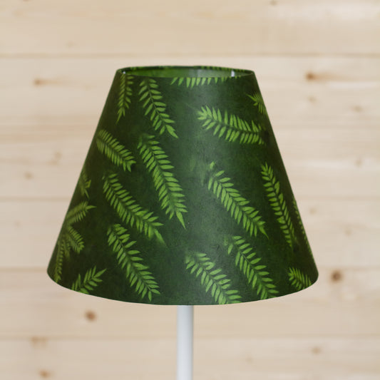 Conical Lamp Shade P27 - Resistance Dyed Green Fern, 15cm(top) x 30cm(bottom) x 22cm(height)