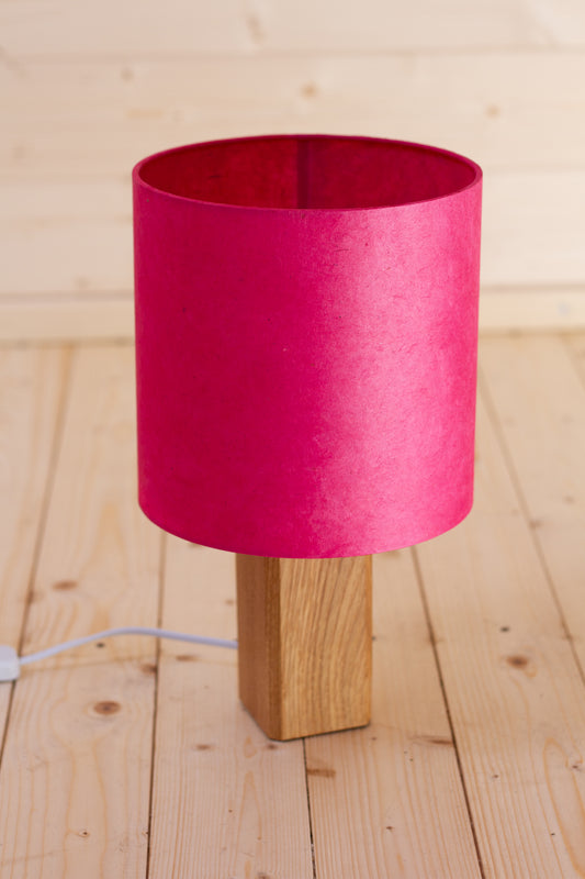 Square Oak Table Lamp with 20x20cm Lamp Shade P57