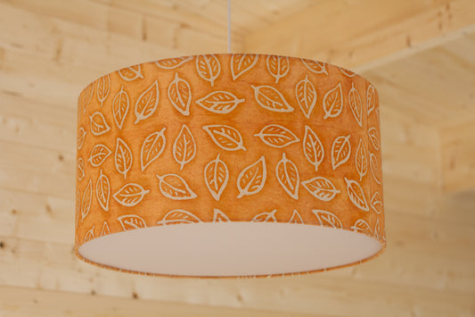 Drum Lamp Shade - P66 - Batik Leaf on Camel, 50cm(d) x 25cm(h)