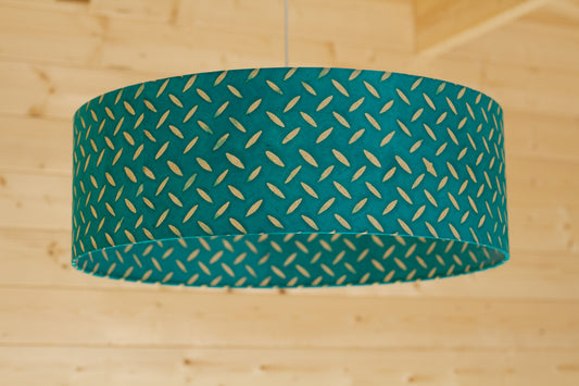 Drum Lamp Shade - P15 - Batik Tread Plate Mint Green, 60cm(d) x 20cm(h)