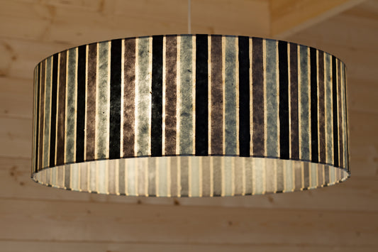 Drum Lamp Shade - P08 - Batik Stripes Grey, 60cm(d) x 20cm(h)