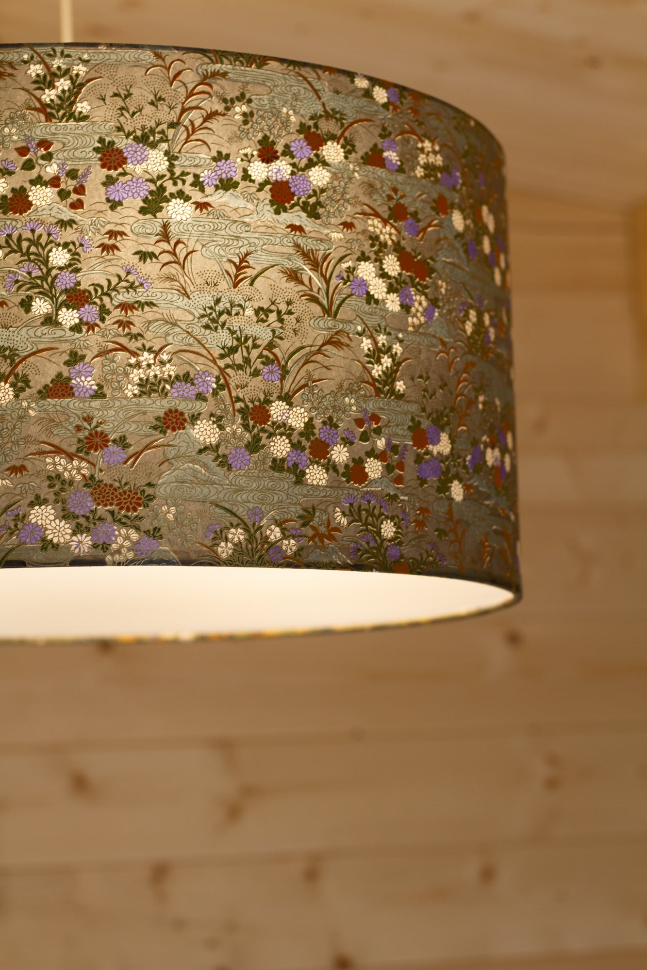 Drum Lamp Shade - W08 ~ Lily Pond, 50cm(d) x 25cm(h)