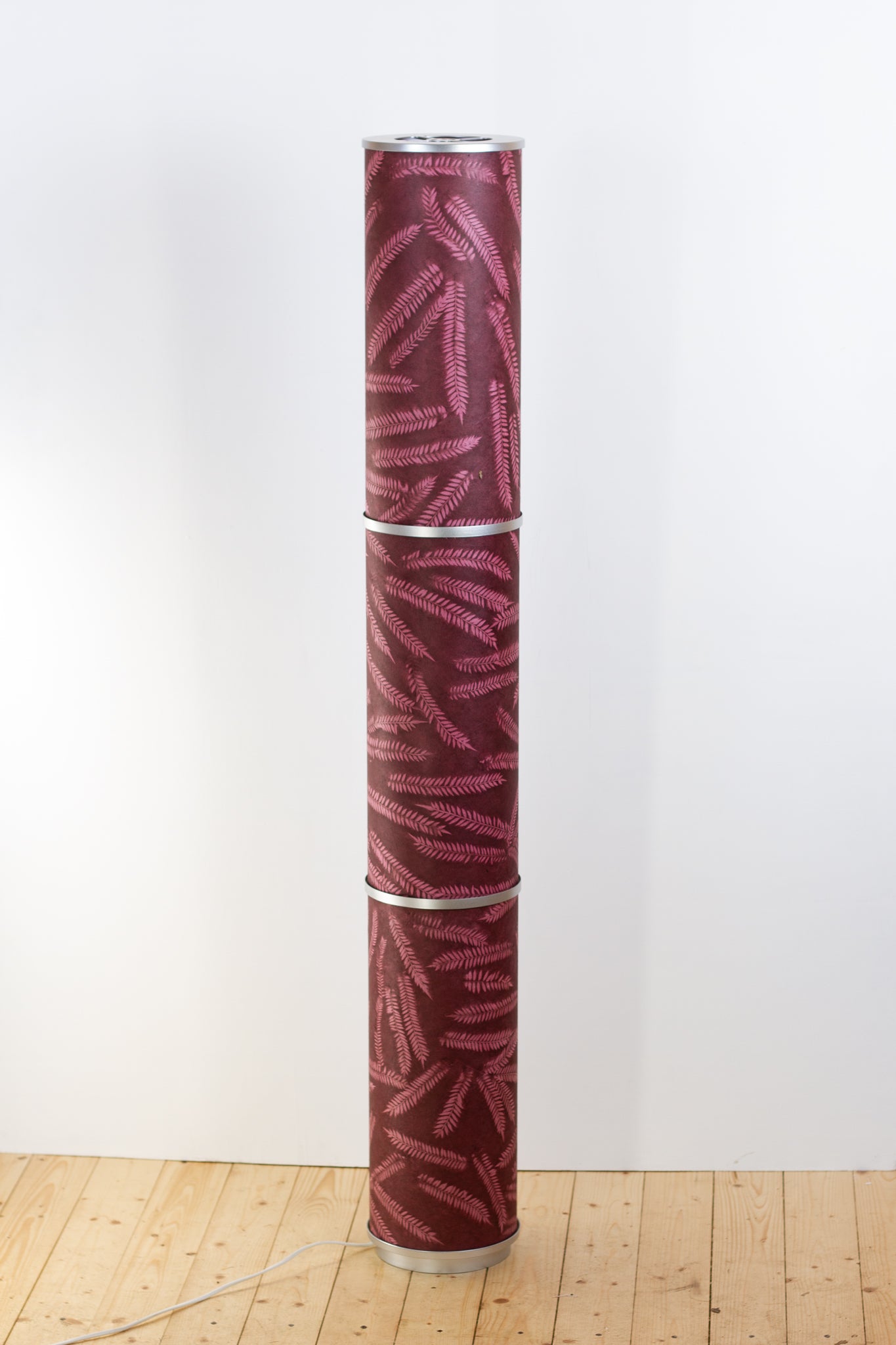 3 Panel Floor Lamp - P25 - Resistance Dyed Pink Fern, 20cm(d) x 1.4m(h)