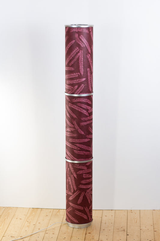 3 Panel Floor Lamp - P25 - Resistance Dyed Pink Fern, 20cm(d) x 1.4m(h)