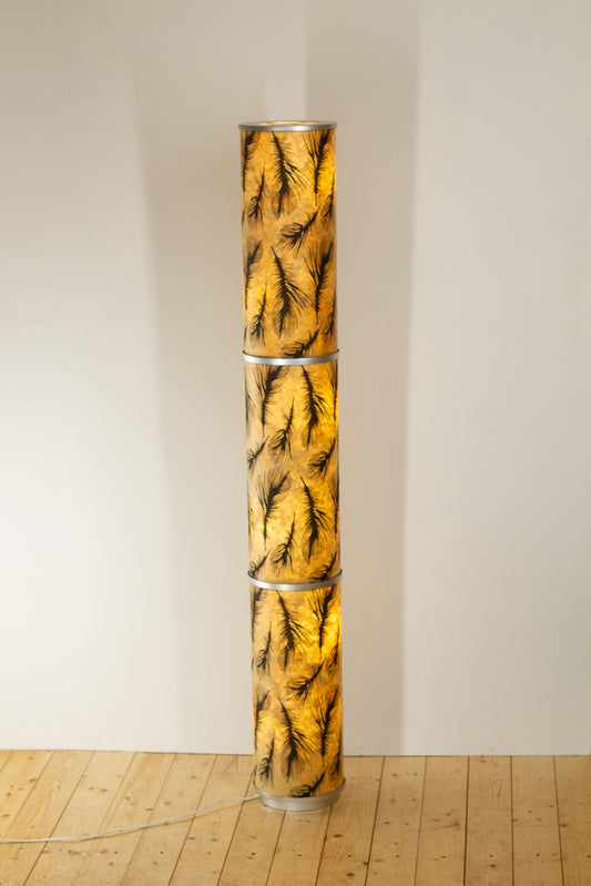 3 Panel Floor Lamp - B102 - Black Feather, 20cm(d) x 1.4m(h)
