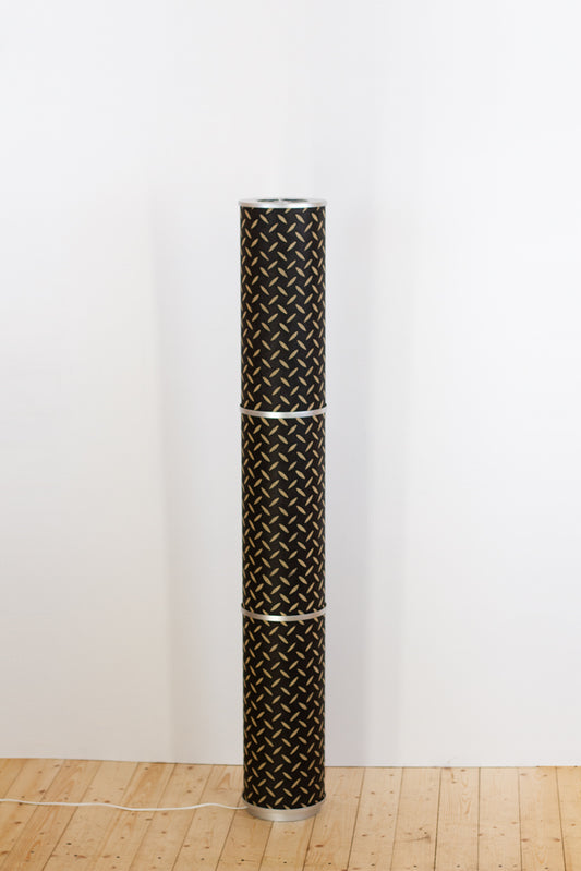 3 Panel Floor Lamp - P11 - Batik Tread Plate Black, 20cm(d) x 1.4m(h)
