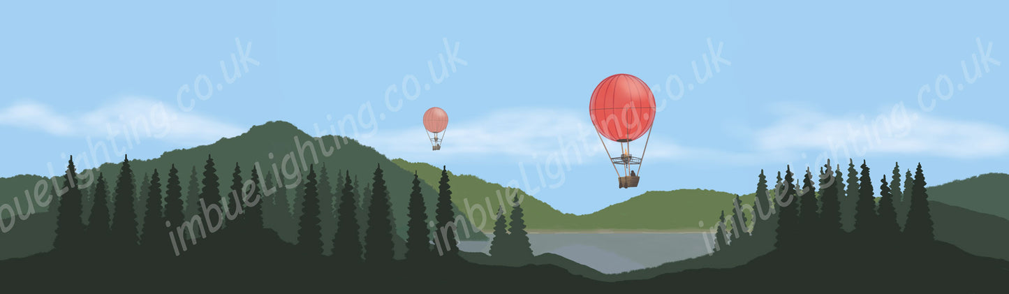 Red Balloon Landscape Drum Lamp Shade 30cm x 25cm(h) (D30)