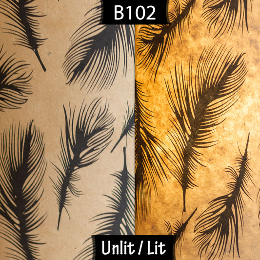 Square Lamp Shade - B102 - Black Feather, 40cm(w) x 20cm(h) x 40cm(d)