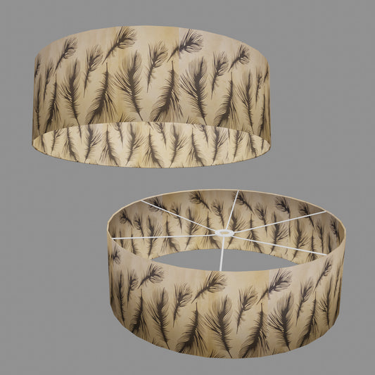 Drum Lamp Shade - B102 - Black Feather, 60cm(d) x 20cm(h)