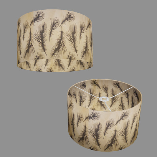 Drum Lamp Shade - B102 - Black Feather, 35cm(d) x 20cm(h)