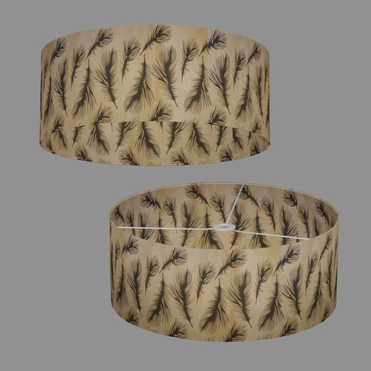 Drum Lamp Shade - B102 - Black Feather, 50cm(d) x 20cm(h)