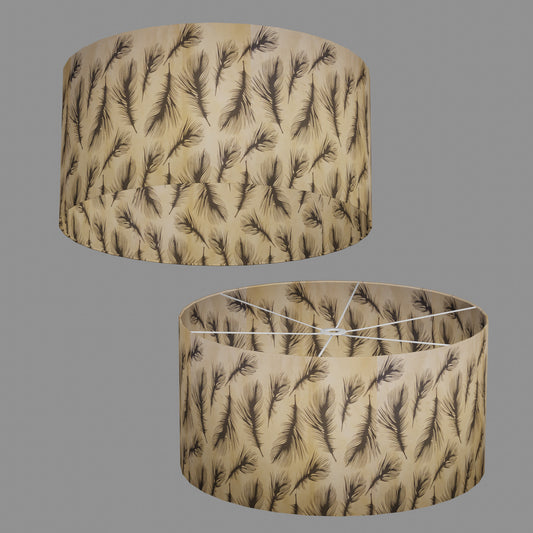 Drum Lamp Shade - B102 - Black Feather, 60cm(d) x 30cm(h)