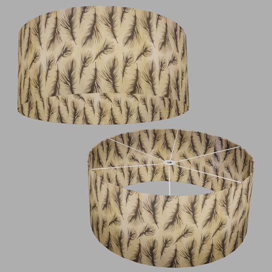 Drum Lamp Shade - B102 - Black Feather, 70cm(d) x 30cm(h)