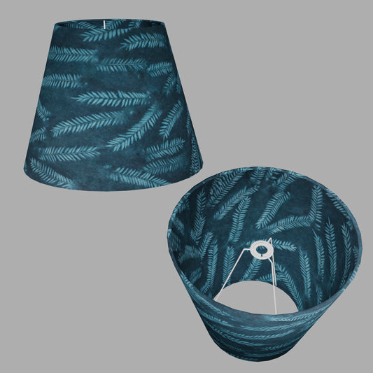 Conical Lamp Shade B106 ~ Resistance Dyed Teal Fern, 23cm(top) x 40cm(bottom) x 31cm(height)