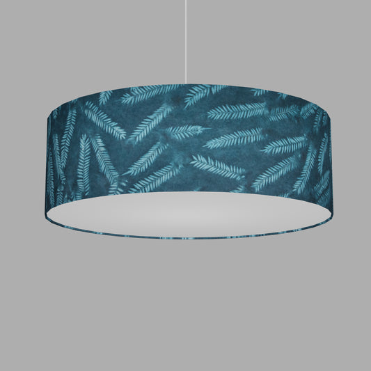 Drum Lamp Shade - B106 ~ Resistance Dyed Teal Fern, 60cm(d) x 20cm(h)
