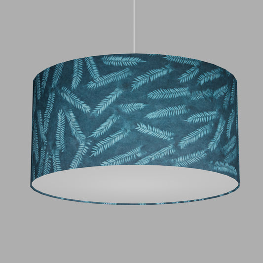 Drum Lamp Shade - B106 ~ Resistance Dyed Teal Fern, 60cm(d) x 30cm(h)