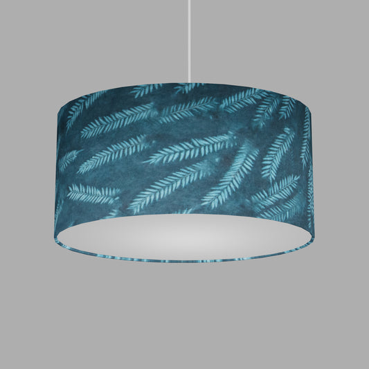 Oval Lamp Shade - B106 ~ Resistance Dyed Teal Fern, 40cm(w) x 20cm(h) x 30cm(d)