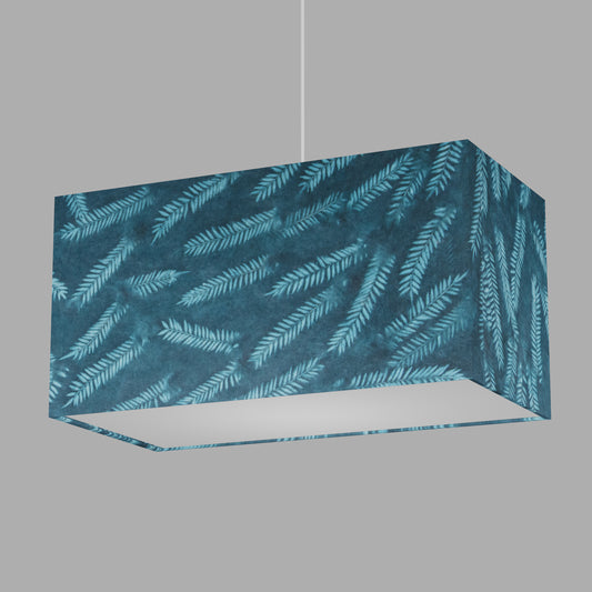 Rectangle Lamp Shade - B106 ~ Resistance Dyed Teal Fern, 50cm(w) x 25cm(h) x 25cm(d)